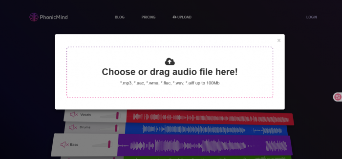 upload your audio files